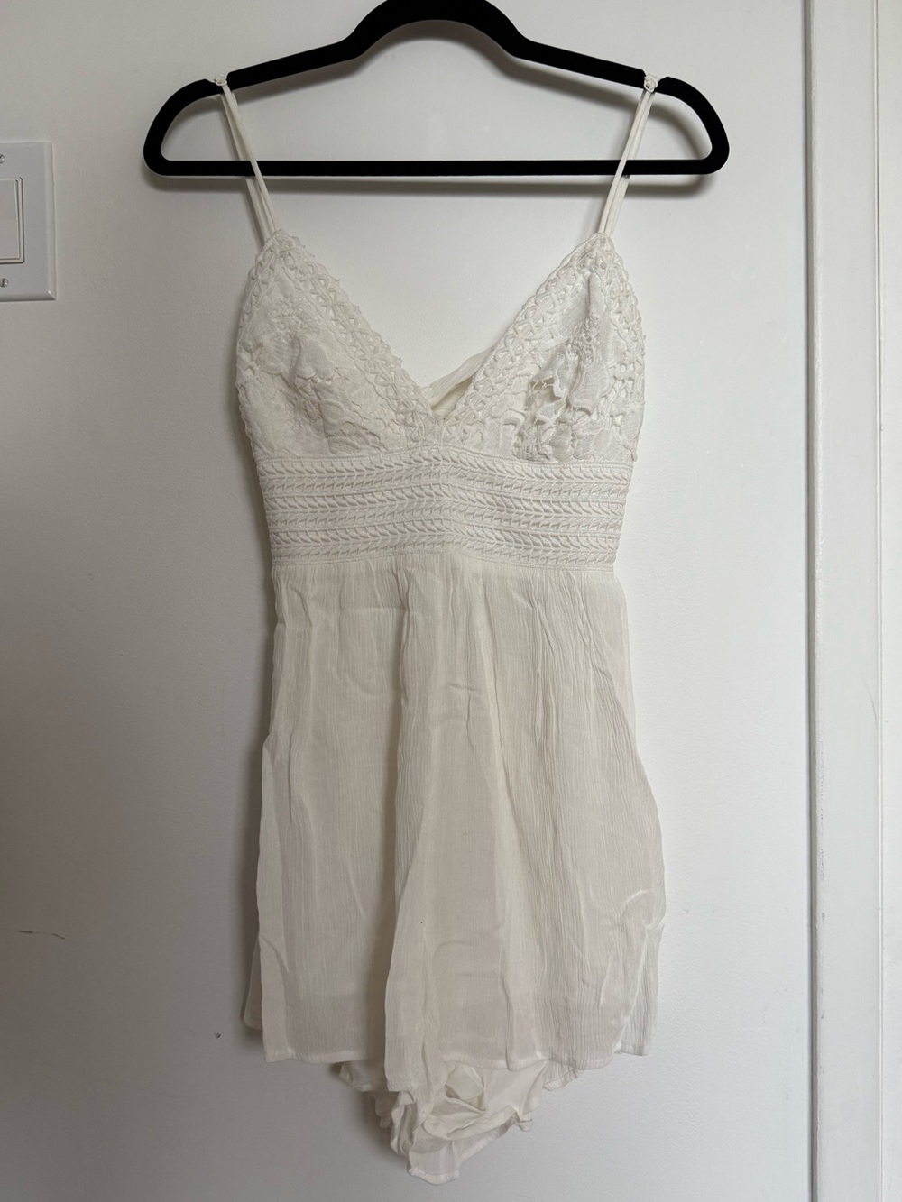 Garage White Lace Romper